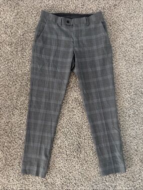 Father Sons Men's Plaid Dress Trousers - Gray